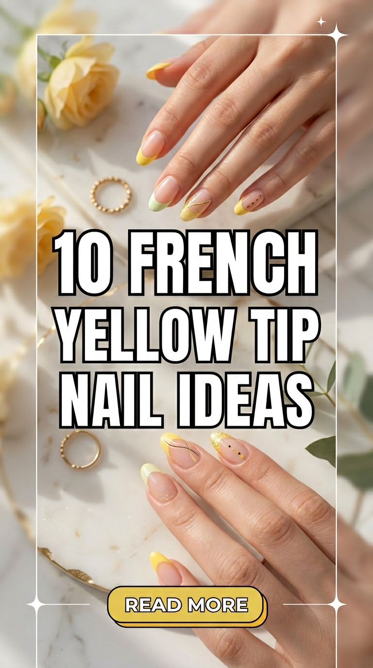 10 French Tip Yellow Nail Ideas