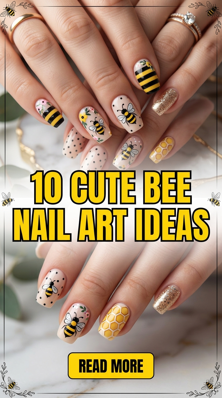 10 Cute Bee Nail Art Ideas
