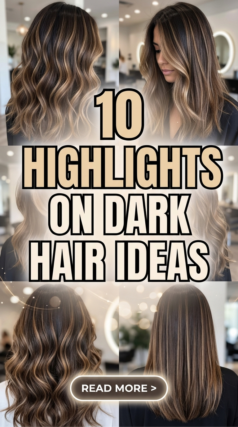 10 Highlights On Dark Hair Ideas