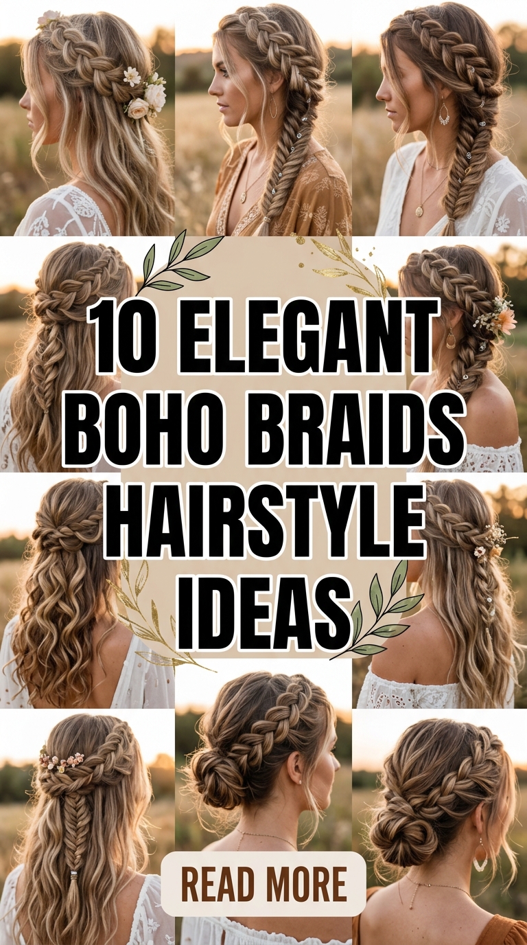 10 Elegant Boho Braids Hairstyle Ideas
