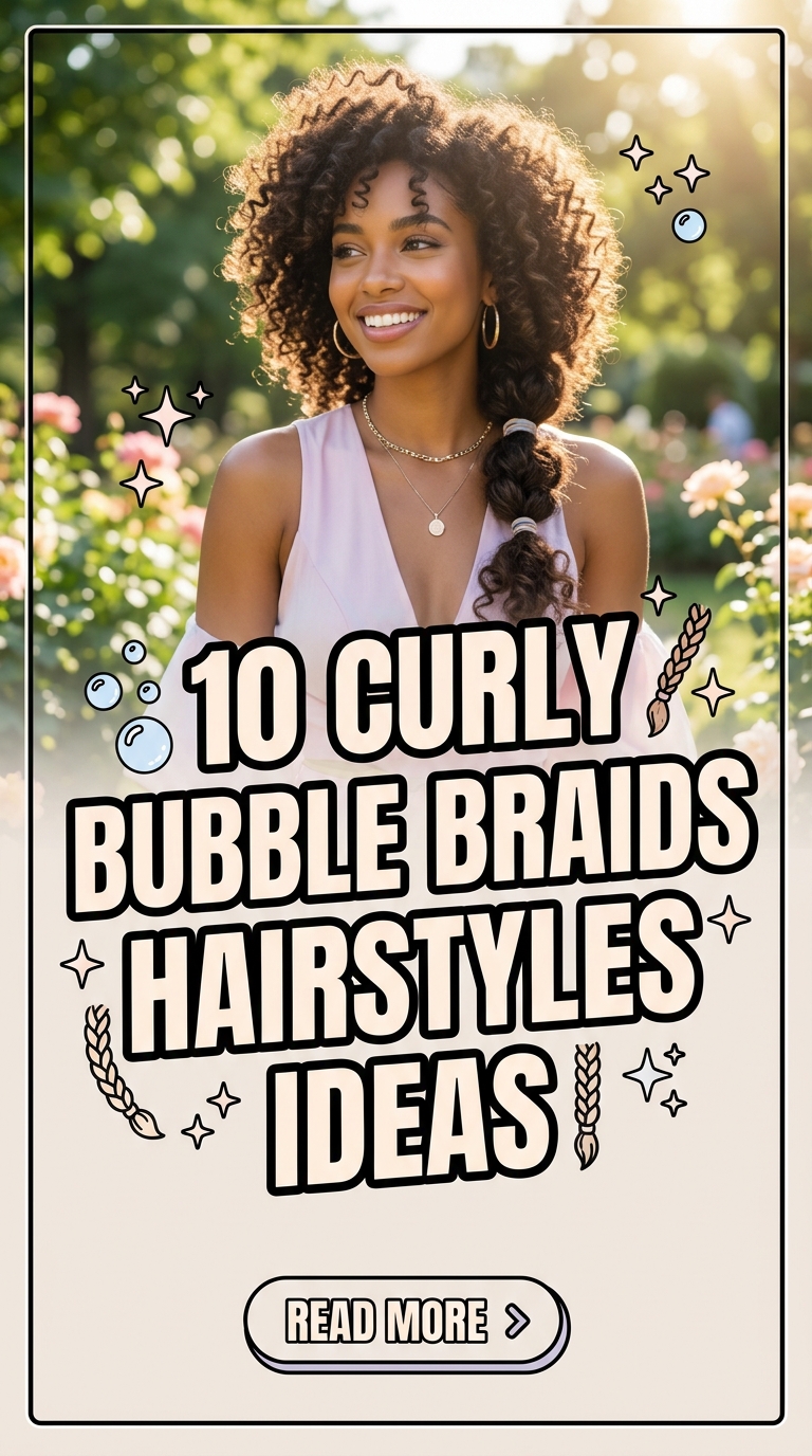 10 Curly Bubble Braids Hairstyles Ideas