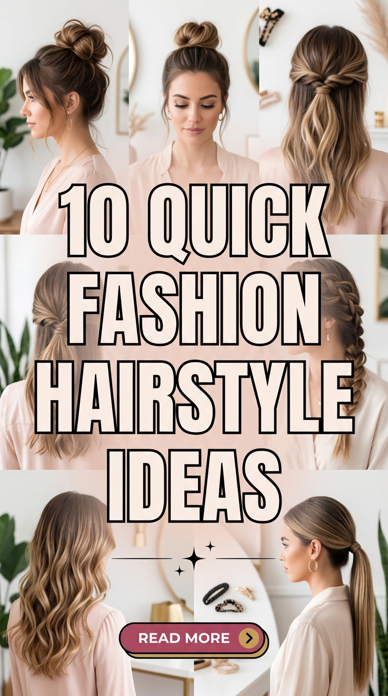 10 Quick Fashion Hairstyle Ideas