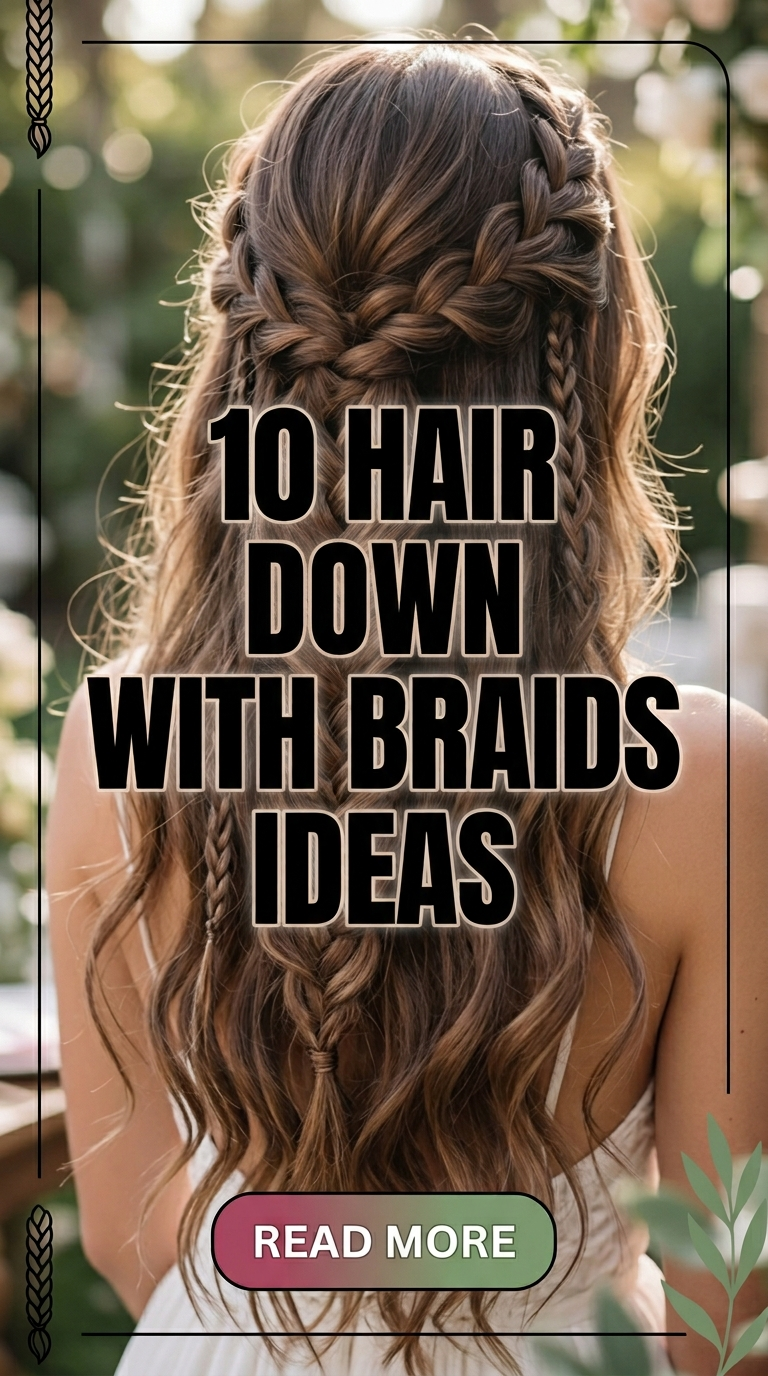 10 Hair Down with Braids Ideas