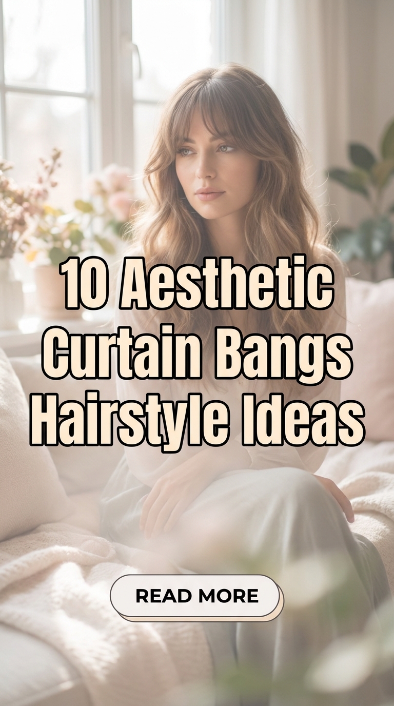 10 Aesthetic Curtain Bangs Hairstyle Ideas