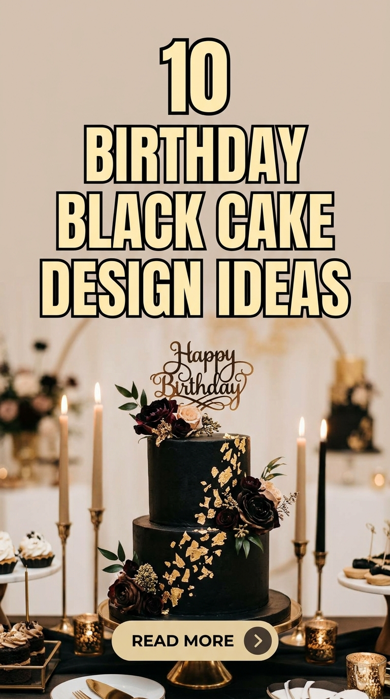 10 Birthday Black Cake Design Ideas