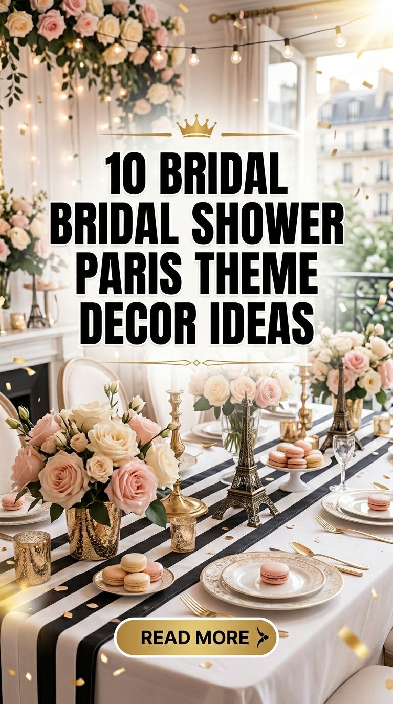 10 Bridal Shower Paris Theme Decor Ideas